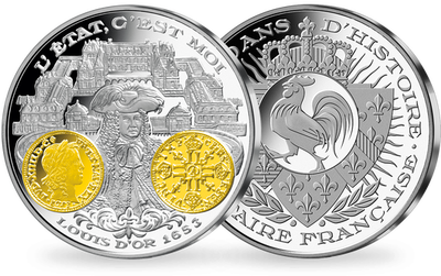 Frappe en argent pur 2000 ans d'histoire monétaire française: «Louis d’Or Louis XIV 1653»